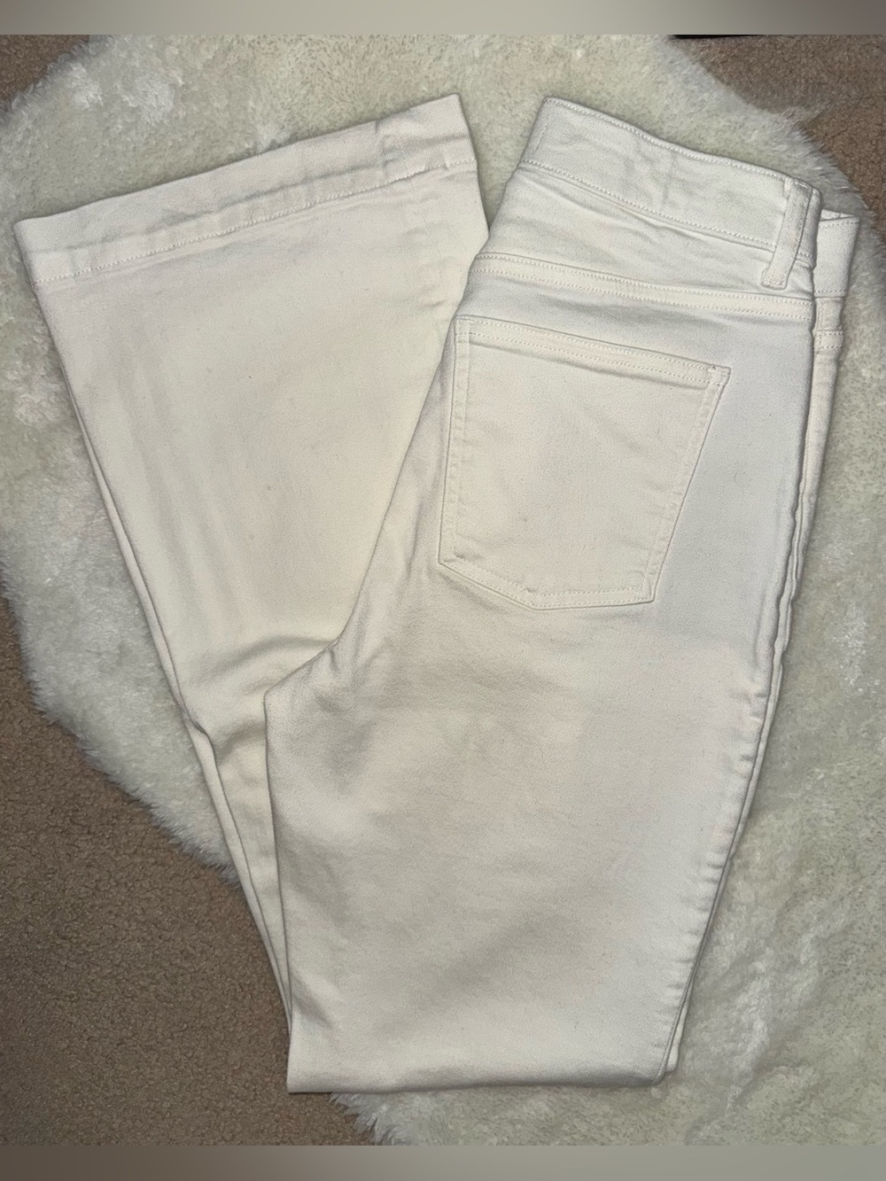 SPANX Women’s White High Waisted Flare Jeans Stretch Slimming Size 10